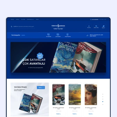 İş Bankası Kültür Yayınları kitap mağazasının web tasarımı