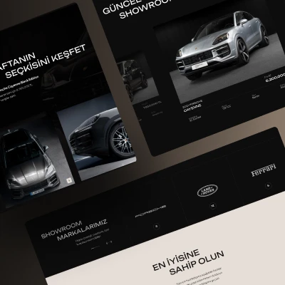 Otomobil görselleriyle koyu tonlarda Nova web tasarımı