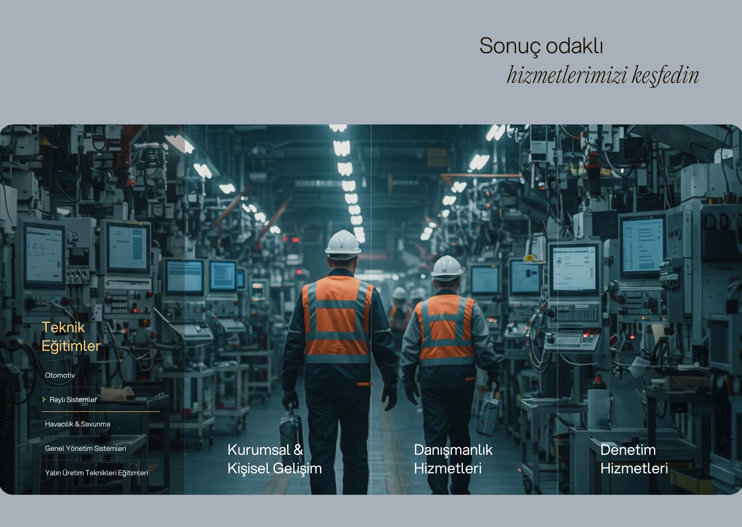 Orfeus eğitim, danışmanlık ve denetim hizmetlerinin büyük bir endüstri fotoğrafı üzerinde sunumu